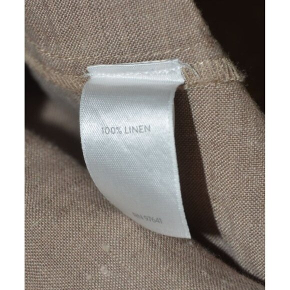 J. Jill Love Linen Brown Button Up Shirt Dress Size M Tall Neutral Lagenlook - Picture 8 of 9